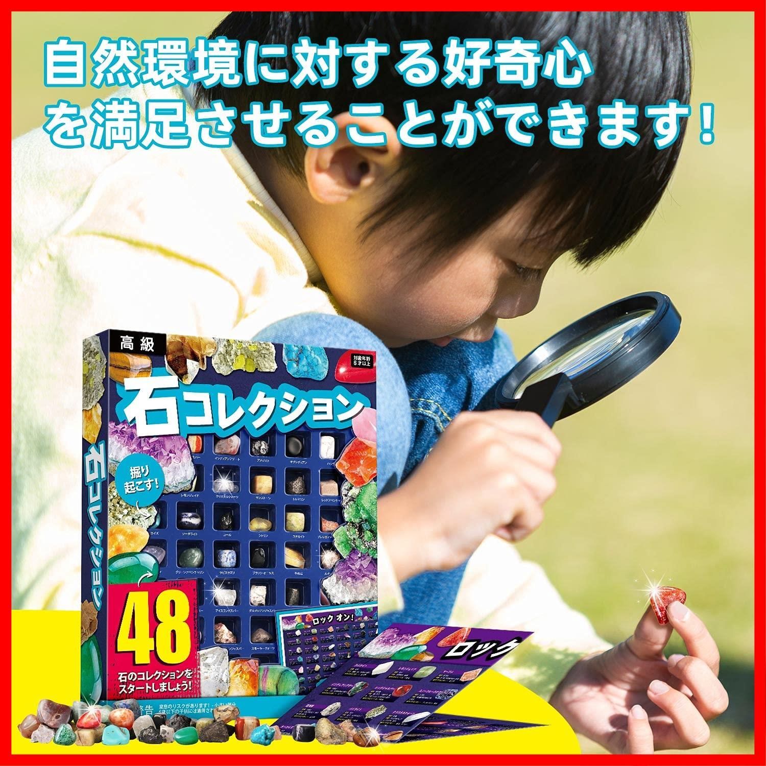 XXTOYS 鉱石標本48種 天然鉱石 宝石おもちゃ 岩石標本 クリスマス