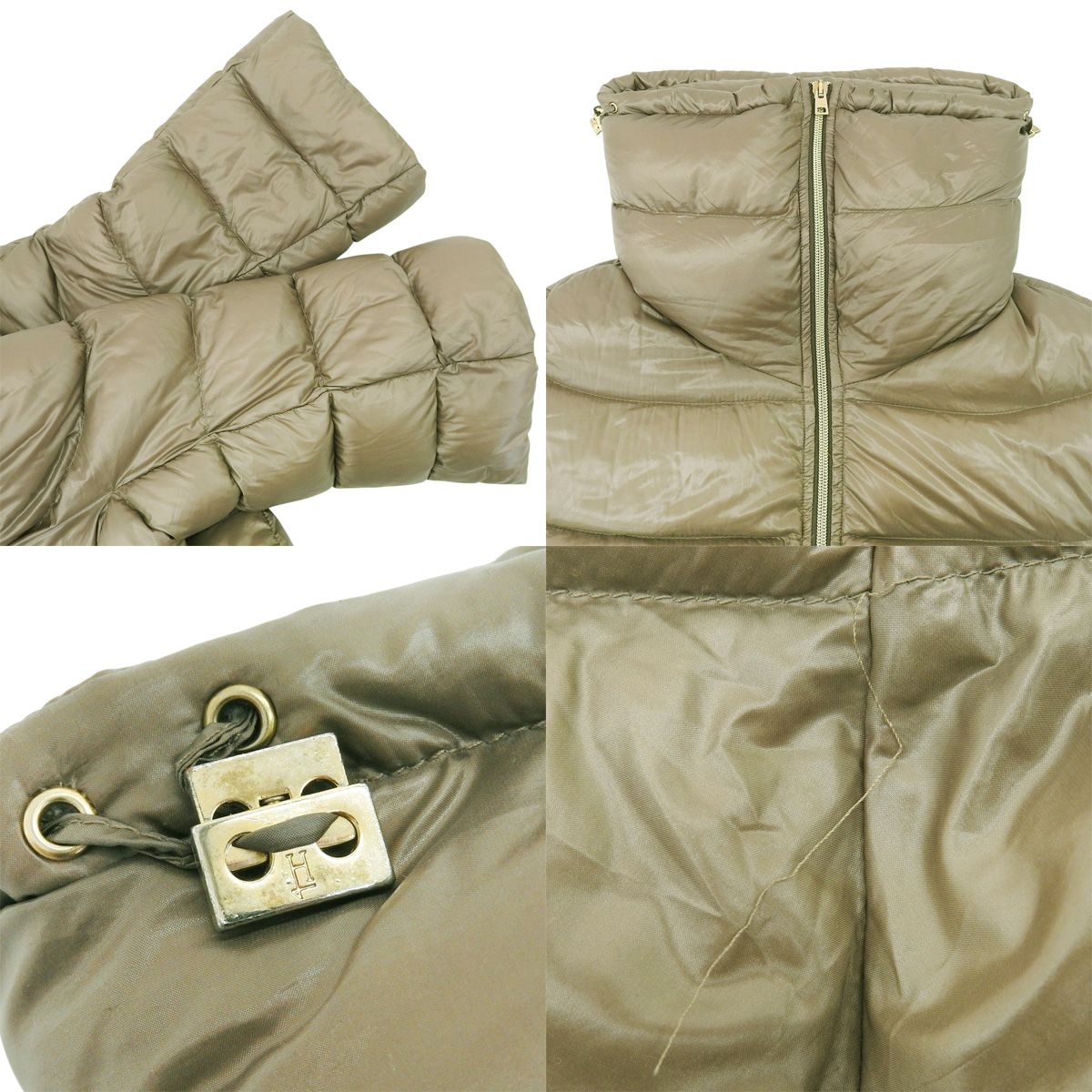 Herno(ヘルノ) ダウンジャケット 42 ナイロン ベージュ レディース