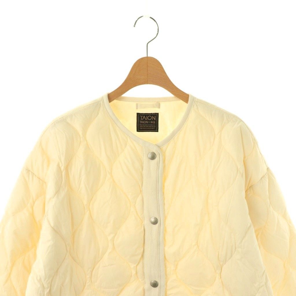 タイオン TAION キルティングダウンジャケット アイボリー /ES □OS