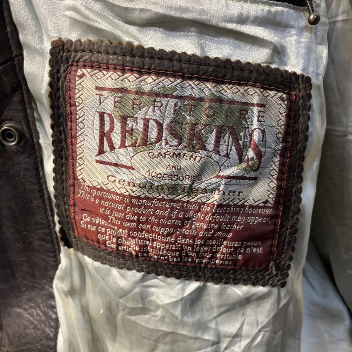 REDSKINS レザーフライトジャケット ブラウン系 XXXLサイズ レッド