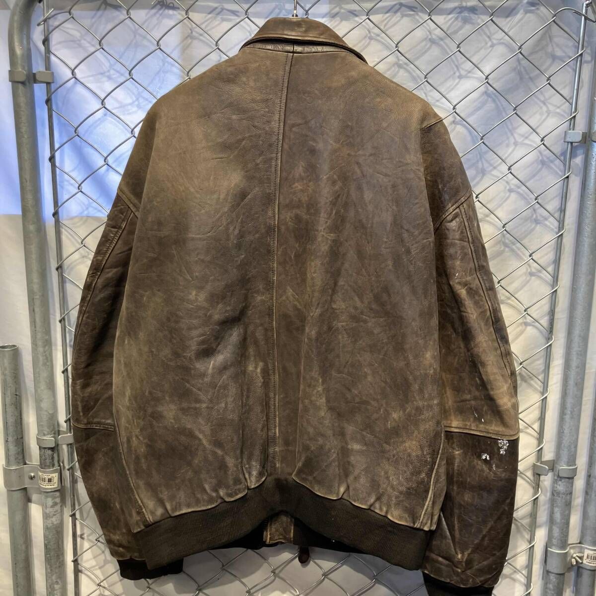 REDSKINS レザーフライトジャケット ブラウン系 XXXLサイズ レッド