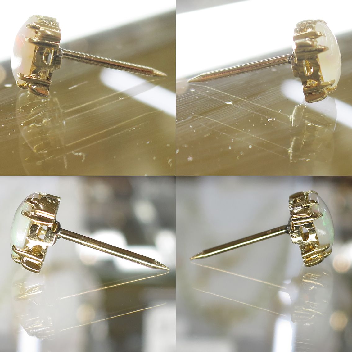 K18 0.60g ネクタイピン タイピン ネクタイ留め具 石付き 石種不明
