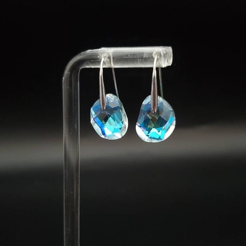 美品 Swarovski Galet スワロフスキー ドロップピアス クリスタル 