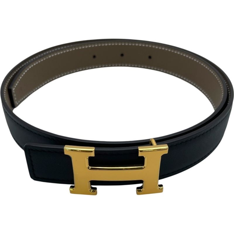 エルメス HERMES コンスタンスHベルト 70 W刻 ブラック・エトゥープ GD