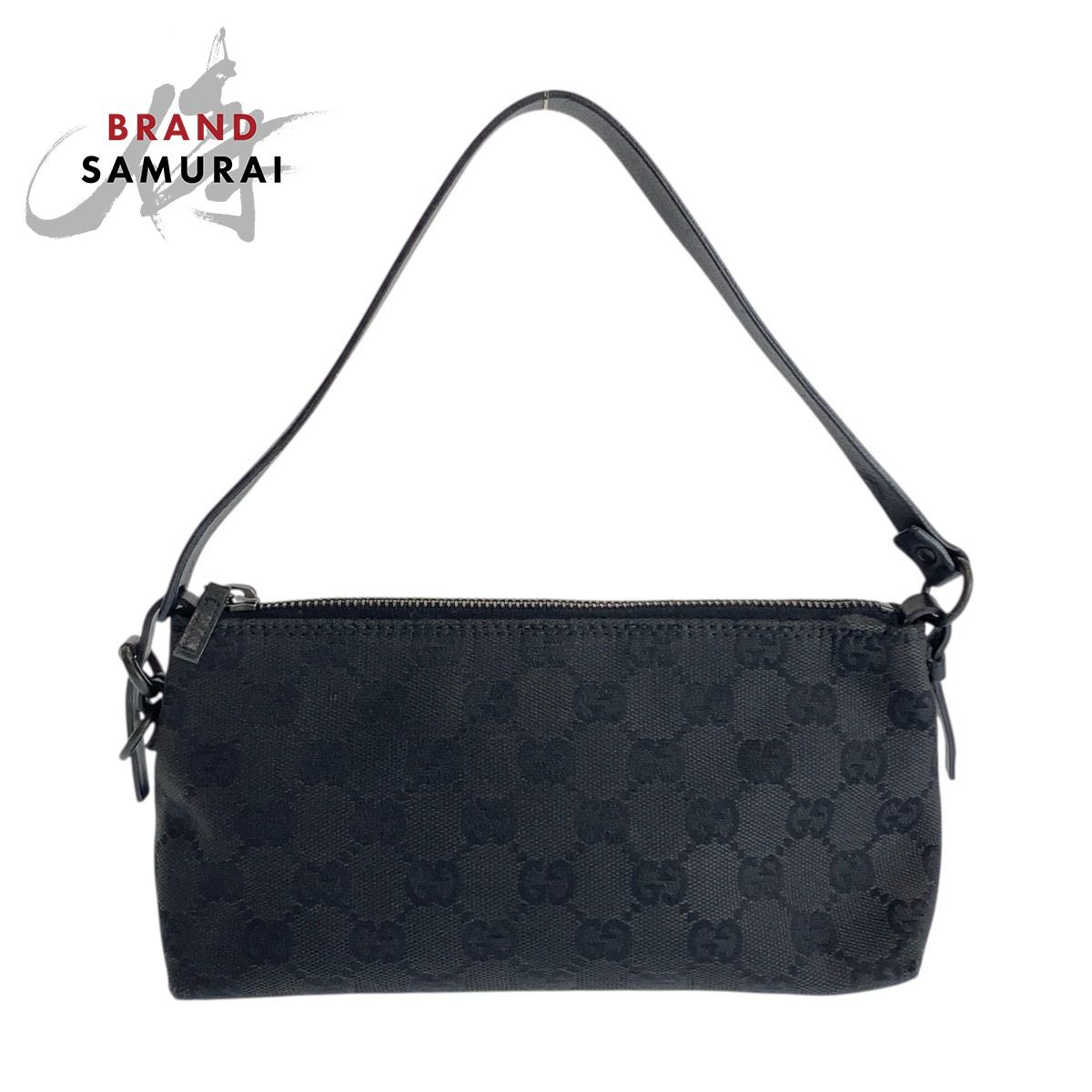 グッチ ハンドバッグ 鞄 バッグ ナイロン レザー ブラック シルバー金具 無地 美品 GUCCI グッチ ブラック 黒 シルバー金具 GGキャンバス/レザー