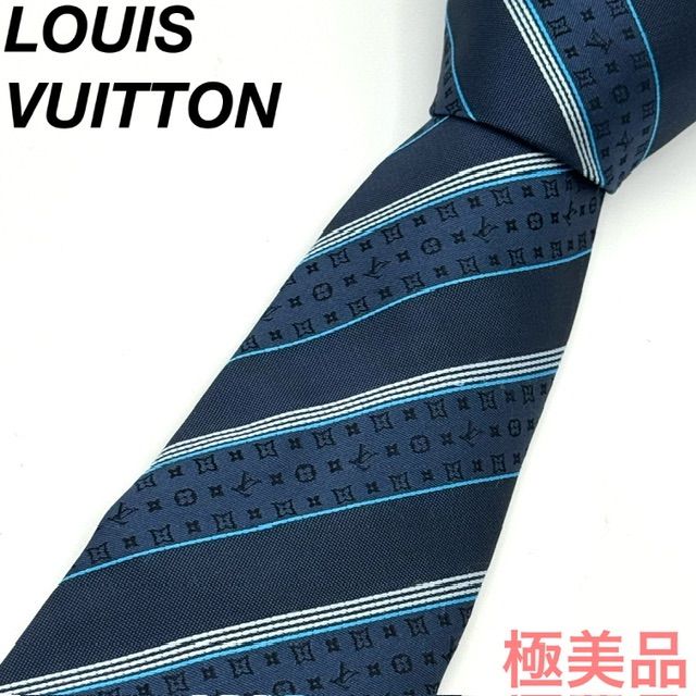 ルイヴィトン ネクタイ モノグラム ストライプ ジャガード シルク ルイ