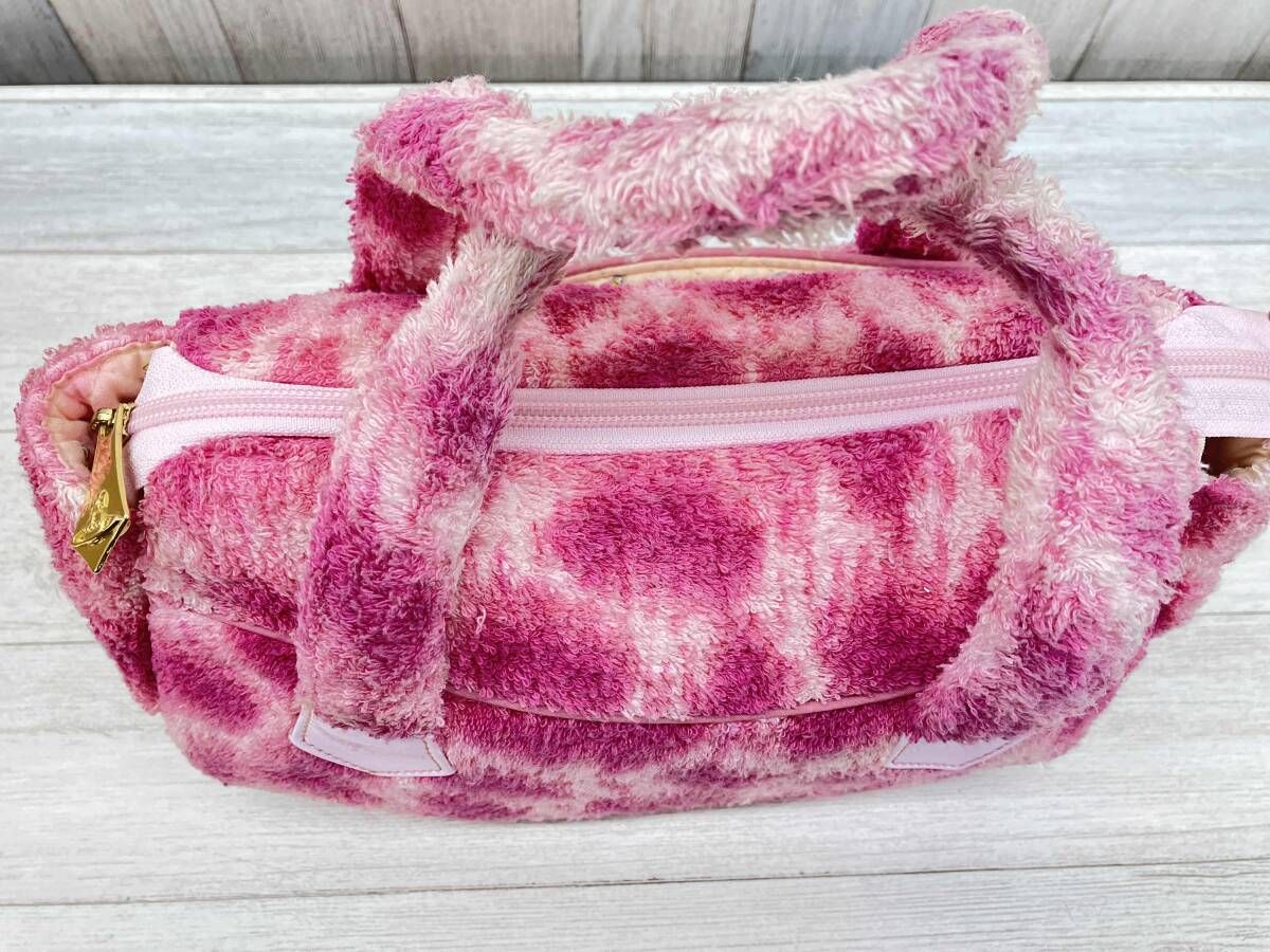 ヴィヴィアンウエストウッド パイル地 クラッチバッグ　ポーチ　レオパード　ピンク ヴィヴィアンウエストウッド パイル地 クラッチバッグ ポーチ