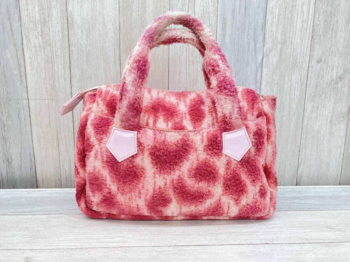 ヴィヴィアンウエストウッド パイル地 クラッチバッグ　ポーチ　レオパード　ピンク ヴィヴィアンウエストウッド パイル地 クラッチバッグ ポーチ