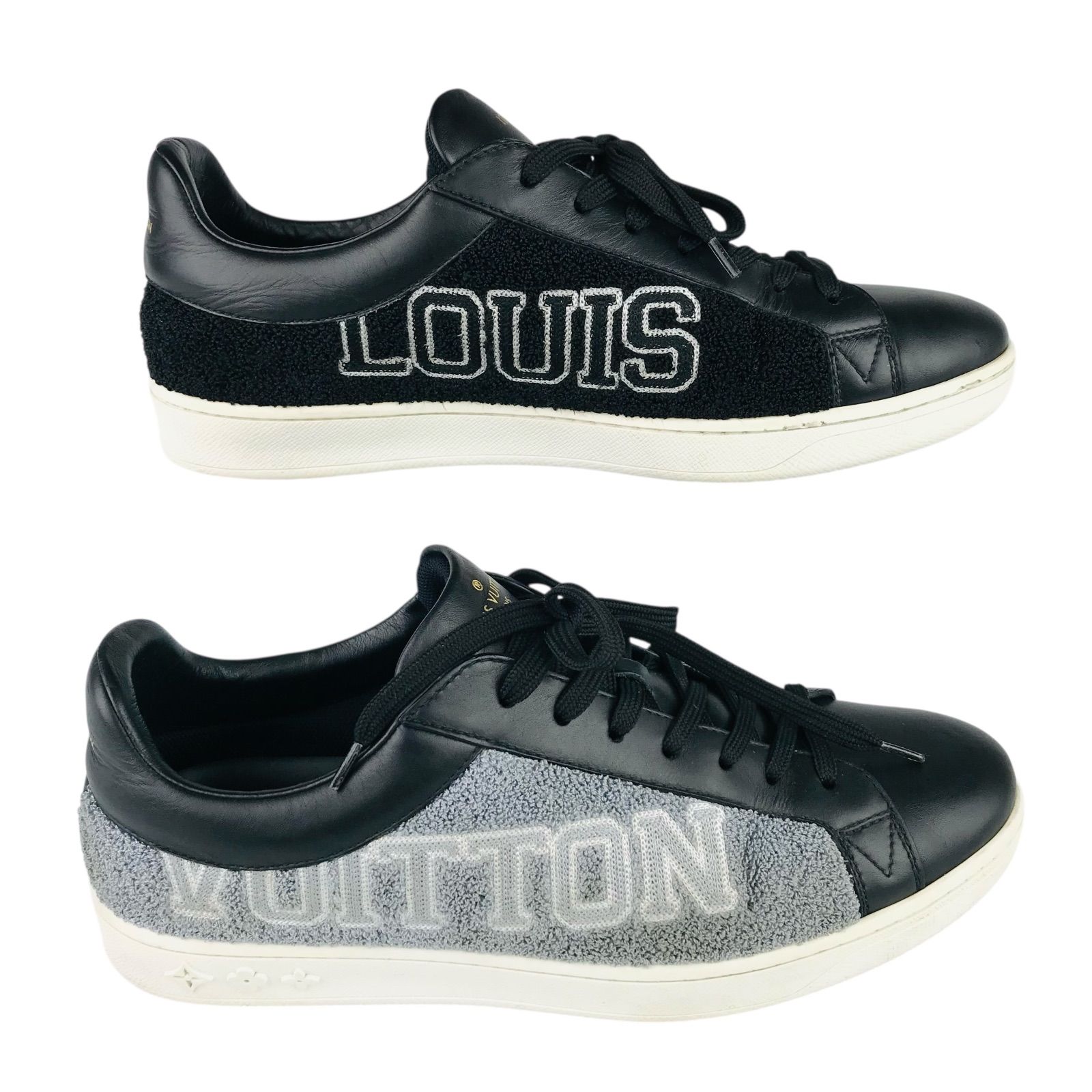 ぱんだルイヴィトンルクセンブルク　モノグラムエンボス加工 美品✨ルイヴィトン ルクセンブルク モノグラムエンボス加工 26cm