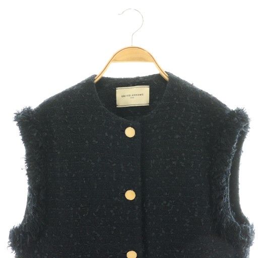 ユナイテッドアローズ UNITED ARROWS ファンシーツイード ノーカラー