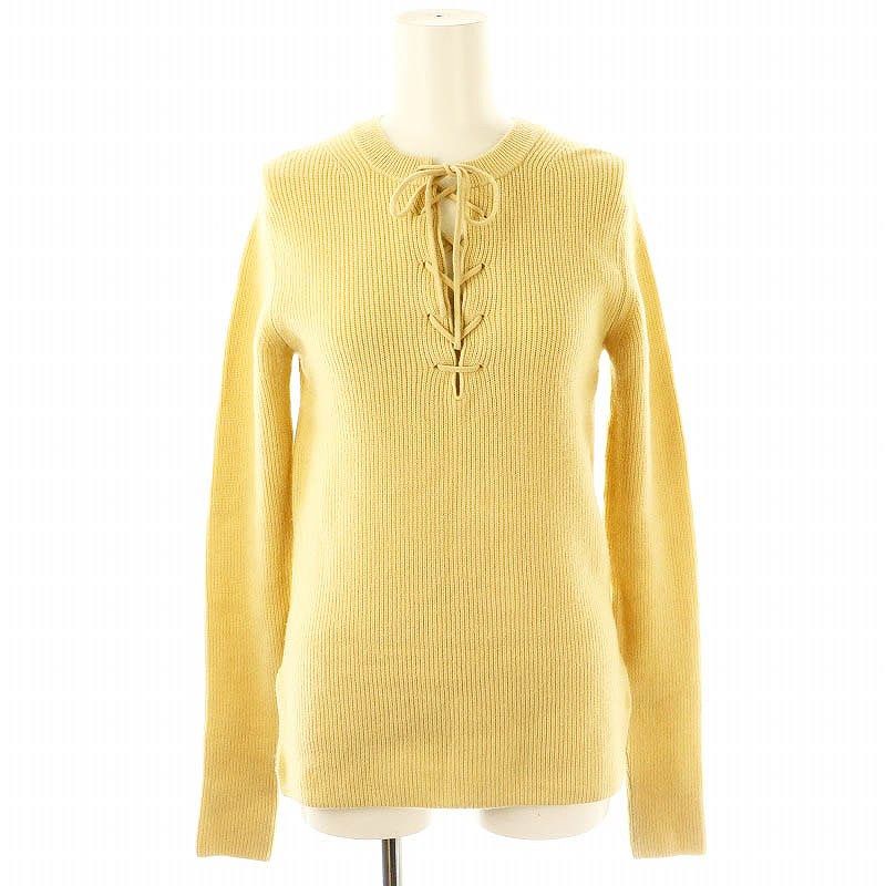 オーラリー AURALEE 14,5μ WOOL RIB KNIT LACE-UP P/O ニット セーター