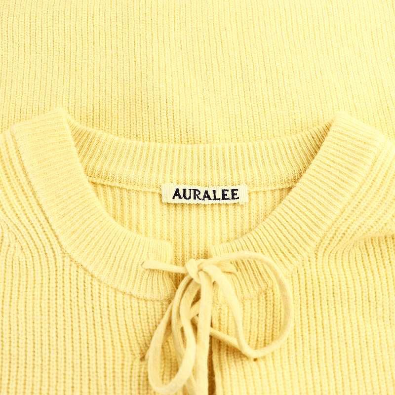 オーラリー AURALEE 14,5μ WOOL RIB KNIT LACE-UP P/O ニット セーター