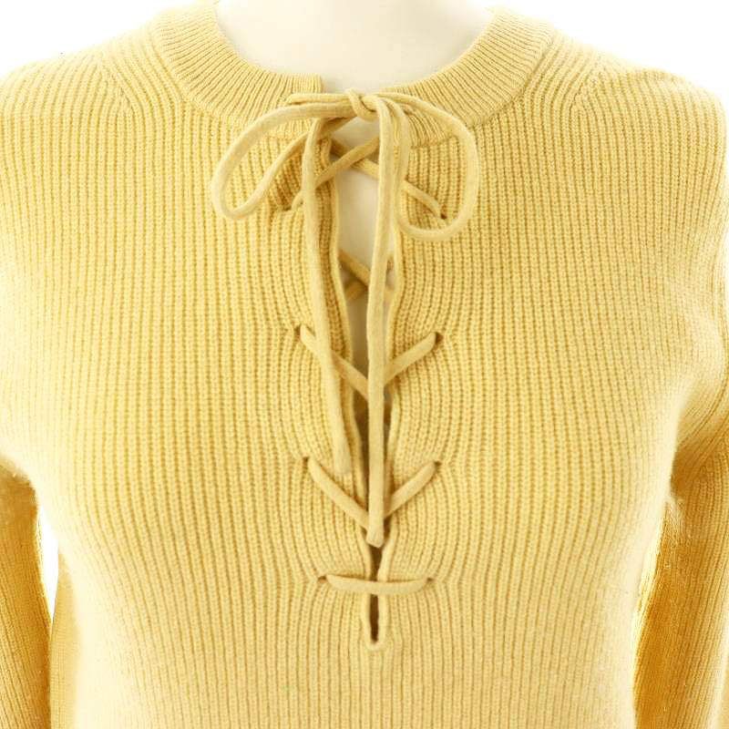 AURALEE❁lace up knit リブ レースアップ ニット オーラリー AURALEE 14,5μ WOOL RIB KNIT LACE-UP P/O ニット セーター