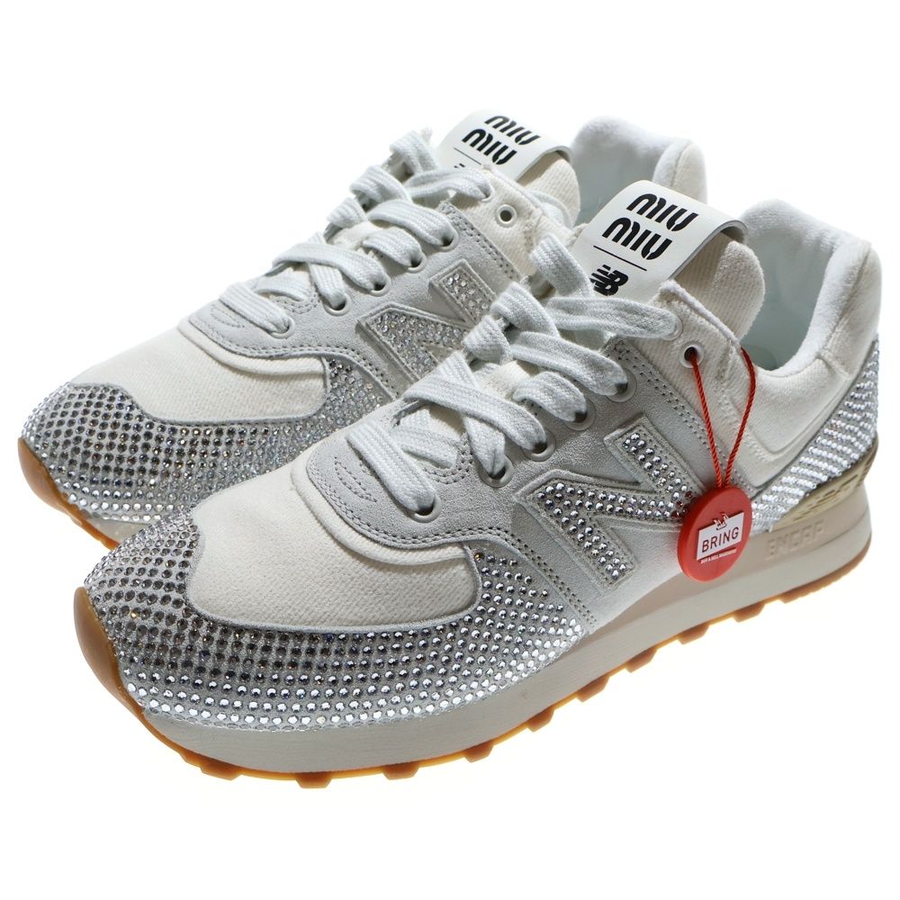 miumiu (ミュウミュウ) x New Balance 574 Crystal N Logo Sneakers