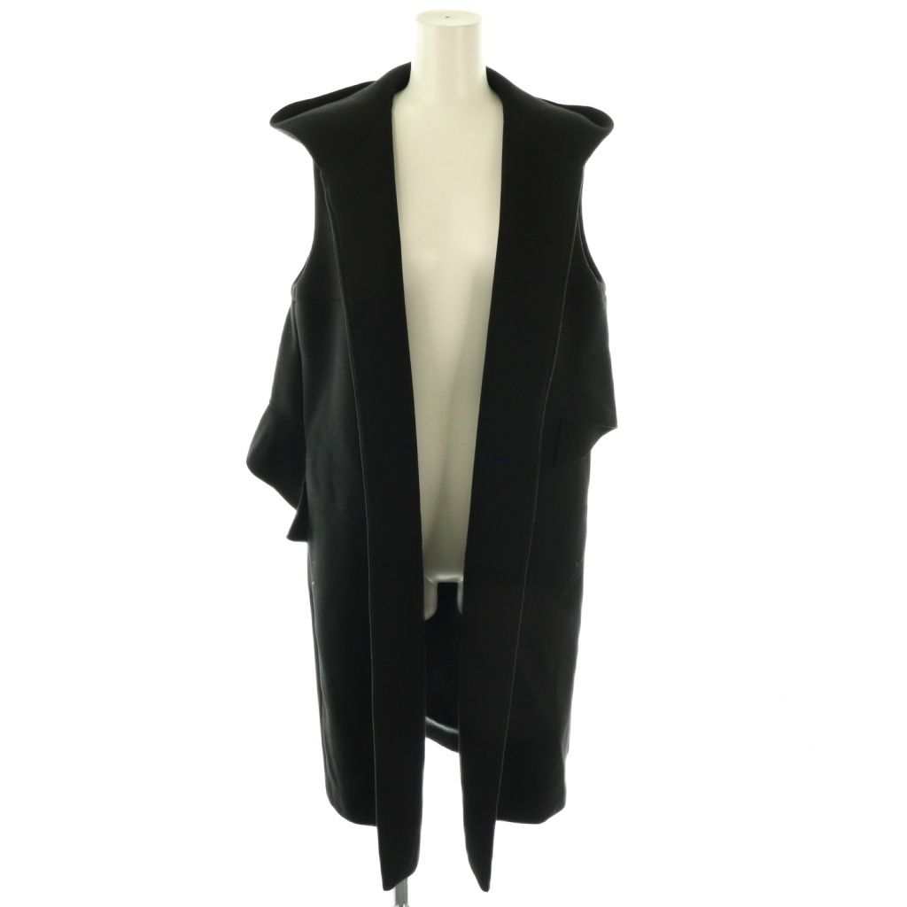 ヨリ yori ボンディングロングジレ ベスト フード F 黒 ブラック yori