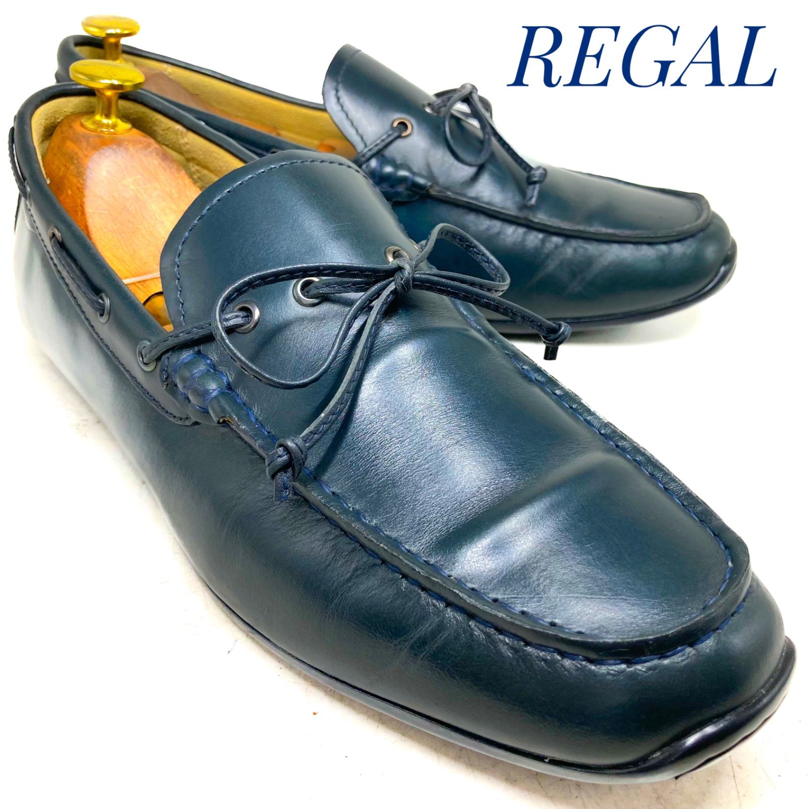 REGAL リーガル レザードライビングシューズ 954R 濃紺 ダークネイビー 