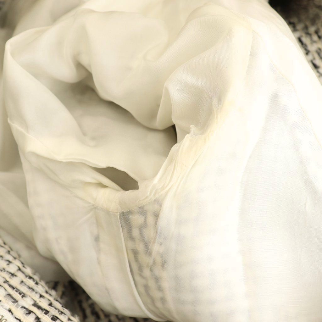 ルネ Rene ×TISSUE レッキスファー襟ツイードコート シルク混 36  