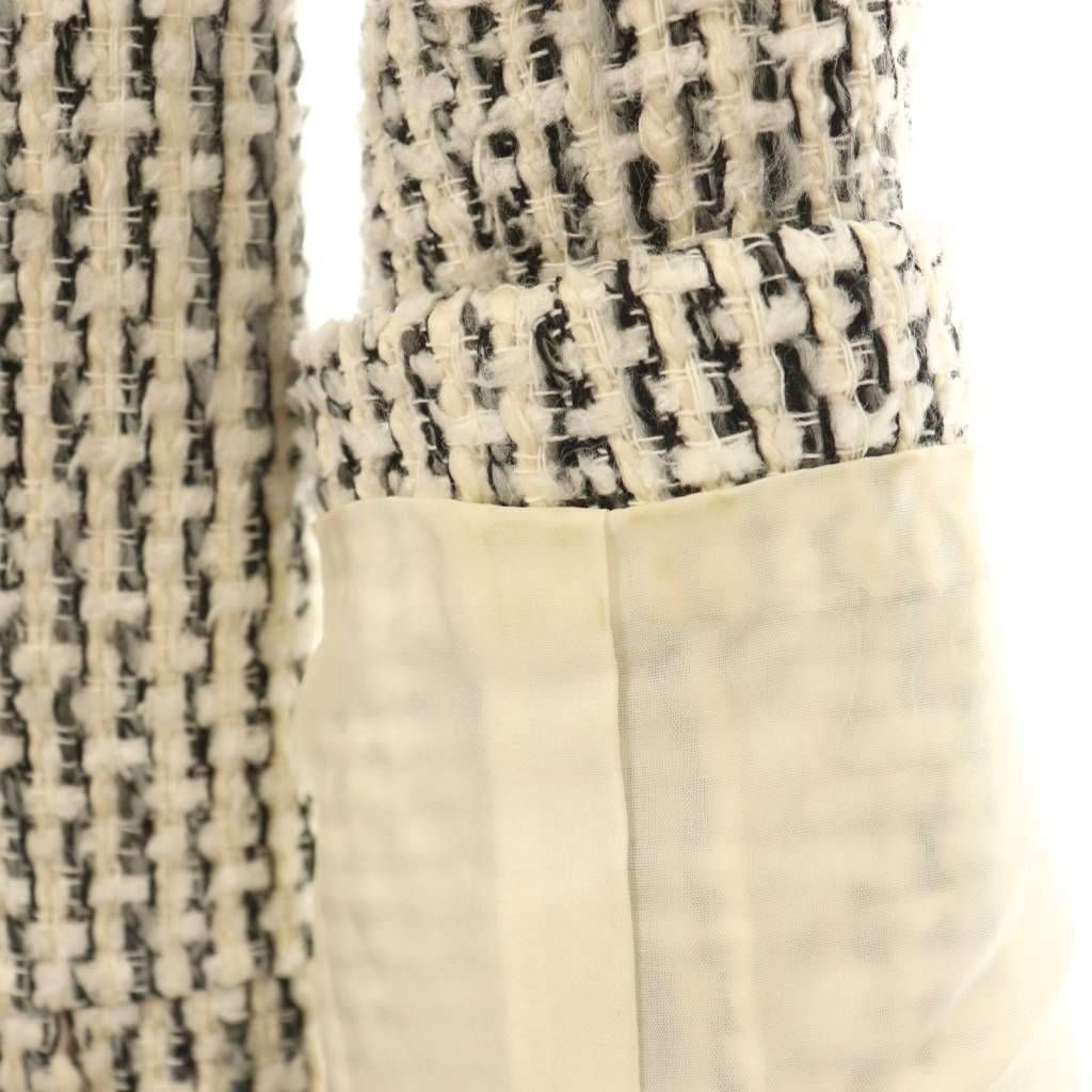 ルネ Rene ×TISSUE レッキスファー襟ツイードコート シルク混 36  