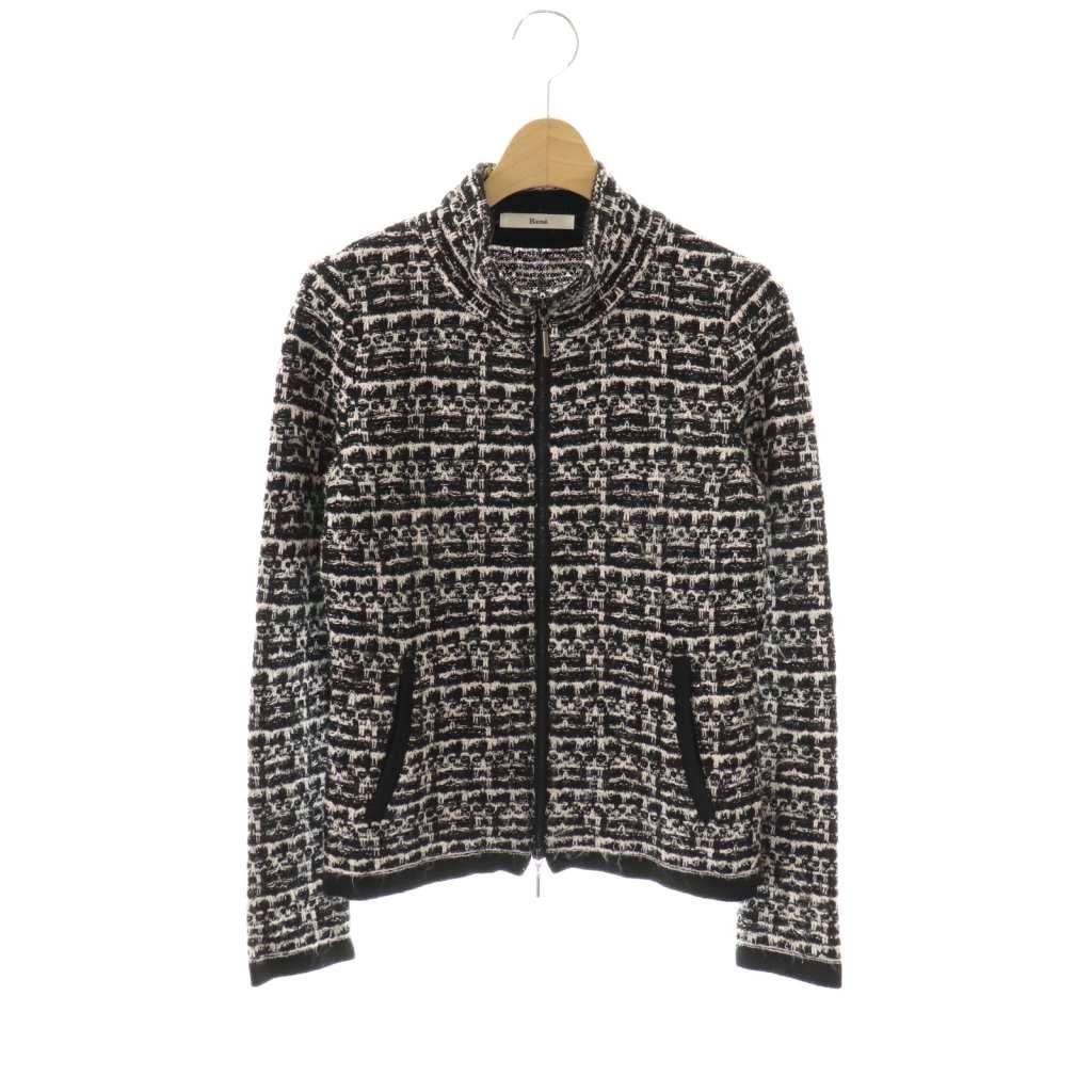 美品★Rene/ルネ ニットツイードジャケット 36 ルネ Rene ニットツイードジャケット ブルゾン 36 ブラック マルチ