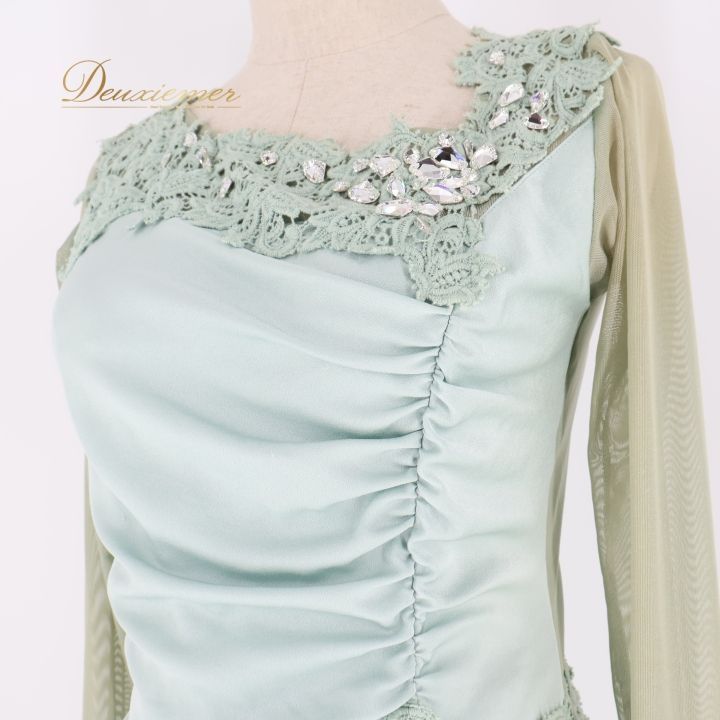 【日本製 社交ダンス衣装】グリーン Chacott 上下セット ツーピース 社交ダンス 衣装 チャコット Chacott トップス スカート ツーピース