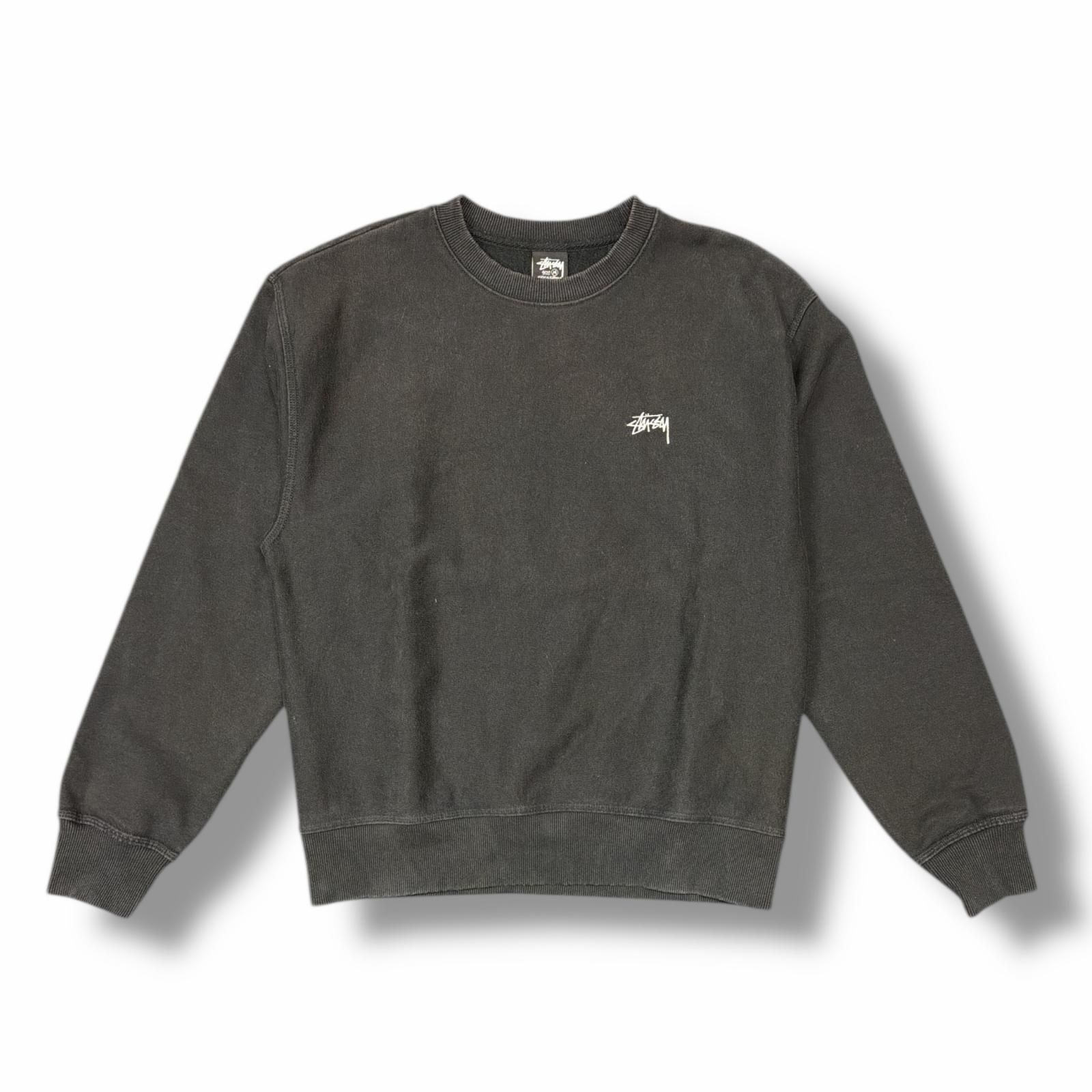 STUSSY ロゴクルーネックスウェット トレーナー ステューシー ブラック M （6895M） STUSSY ロゴクルーネックスウェット トレーナー ステューシー ブラック