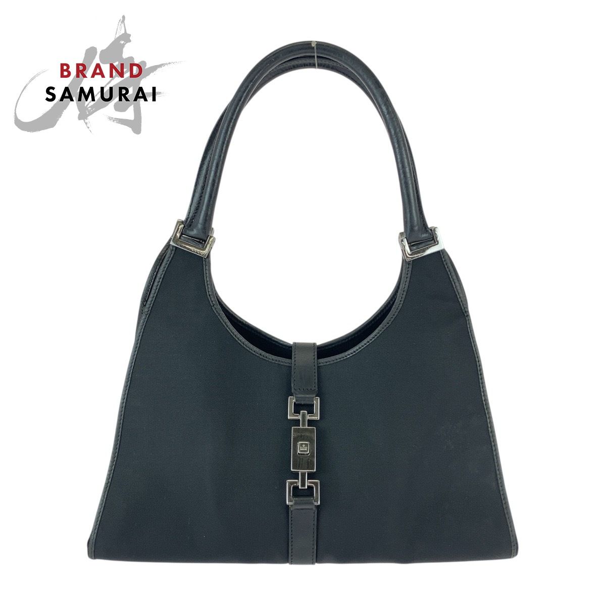 GUCCI グッチ ジャッキー ブラック 黒 シルバー金具 キャンバス/レザー