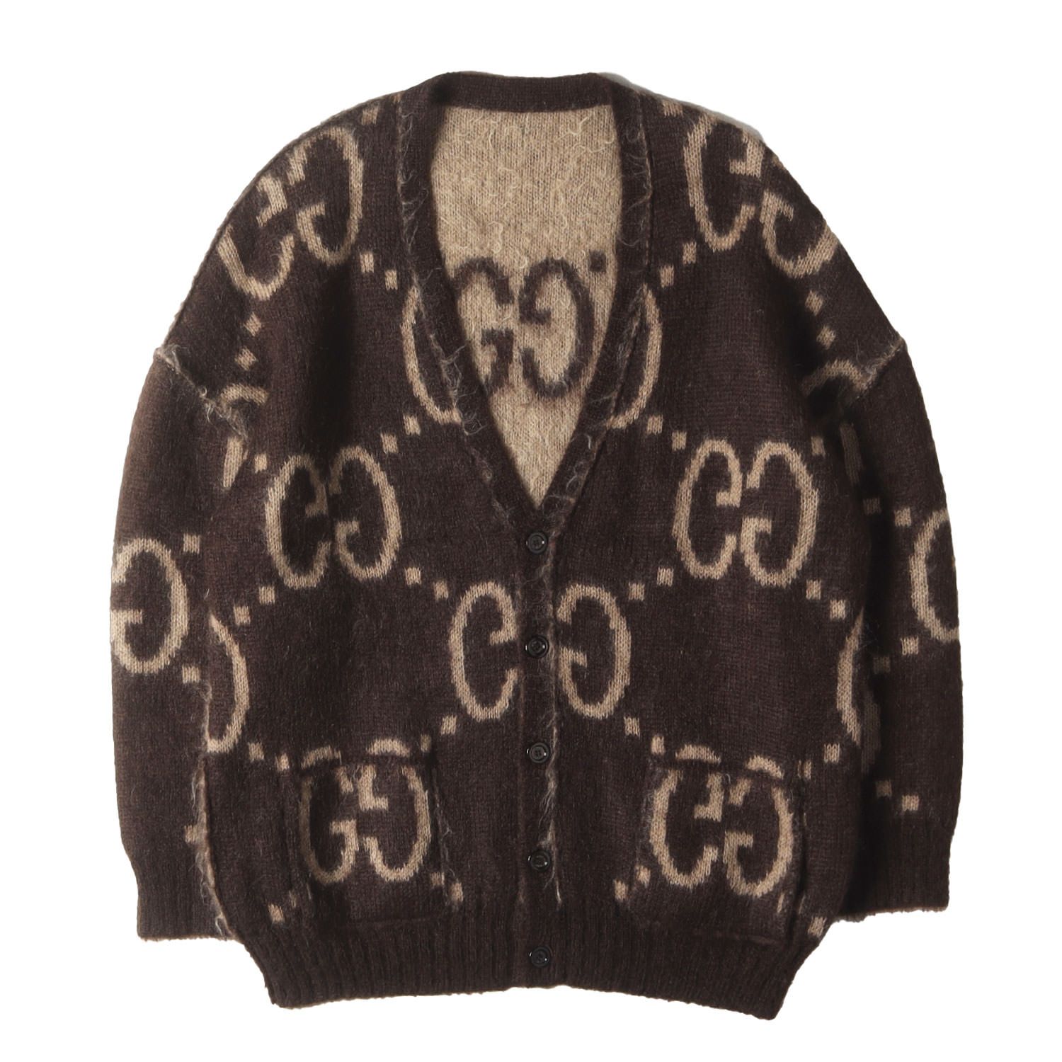 グッチ GUCCI 635160 XKBK2 カーディガン グッチスーパーコピー GUCCI リバーシブル GG モヘアウール