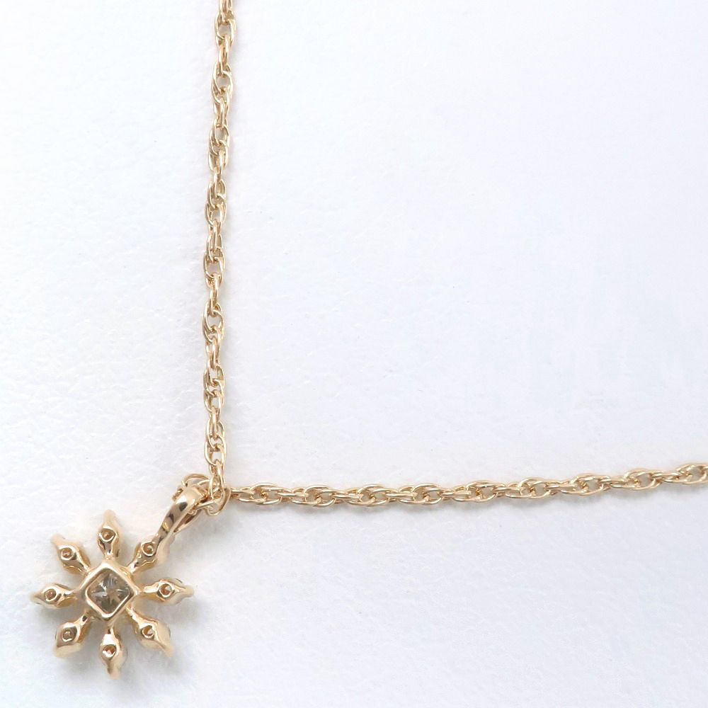 【値下げ中】aget アガット　フラワーモチーフ　10K ダイヤ　(片耳) agete】アガット フラワー K18イエローゴールド×ダイヤモンド 0.11