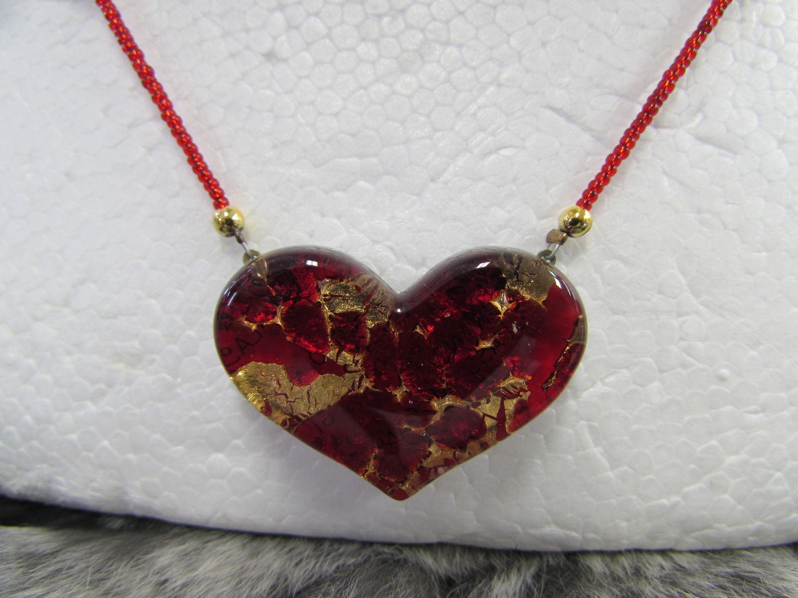 MURANO GLASS ムラーノガラス イタリア ハート型 ネックレス 