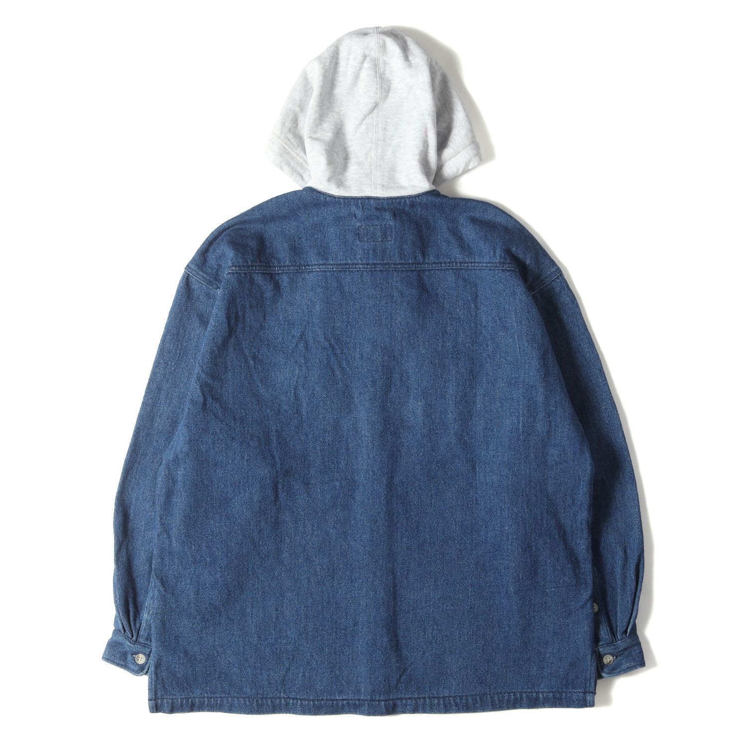 DESCENDANT SPICOLI HOODED デニム フード シャツM DESCENDANT ディセンダント 20SS フード付き 裏地バンダナ柄 デニム