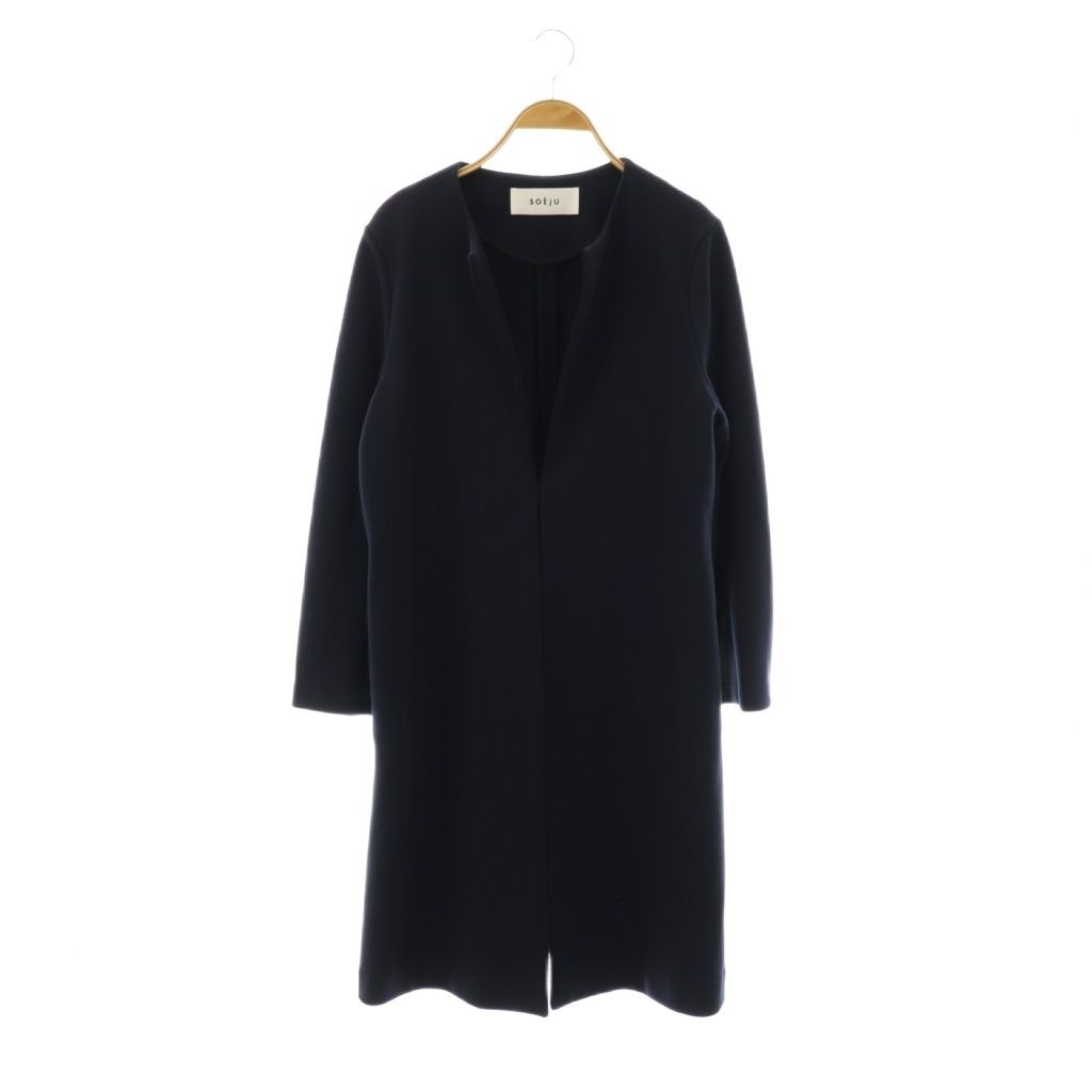 ソージュ SOEJU ストレッチファイン ノーカラーロングジャケット ノー