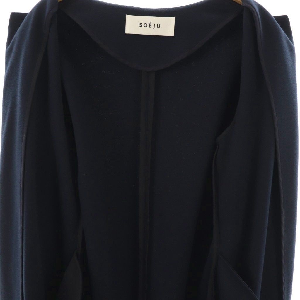 ソージュ SOEJU ストレッチファイン ノーカラーロングジャケット ノー