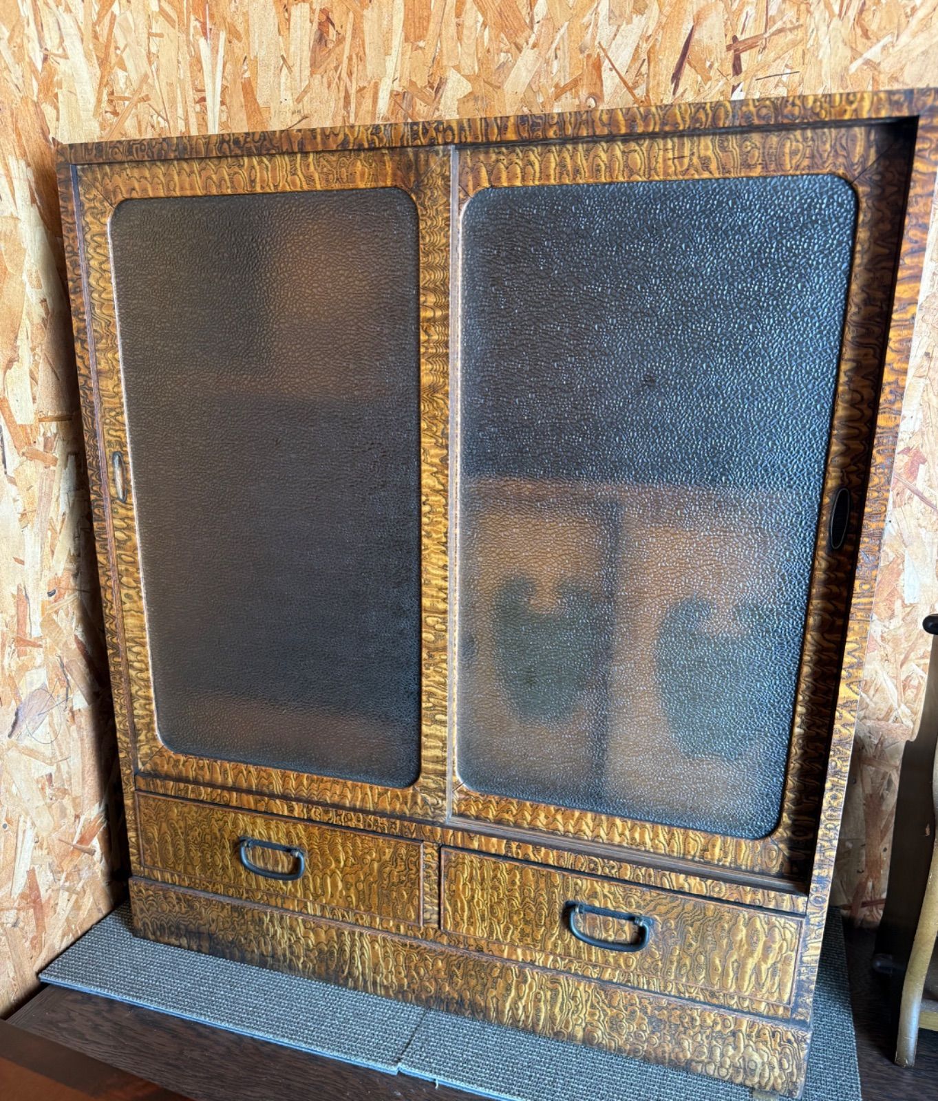 昭和レトロ 水屋箪笥 ハーモニカ箪笥 ガラス戸 古家具 古道具 和家具