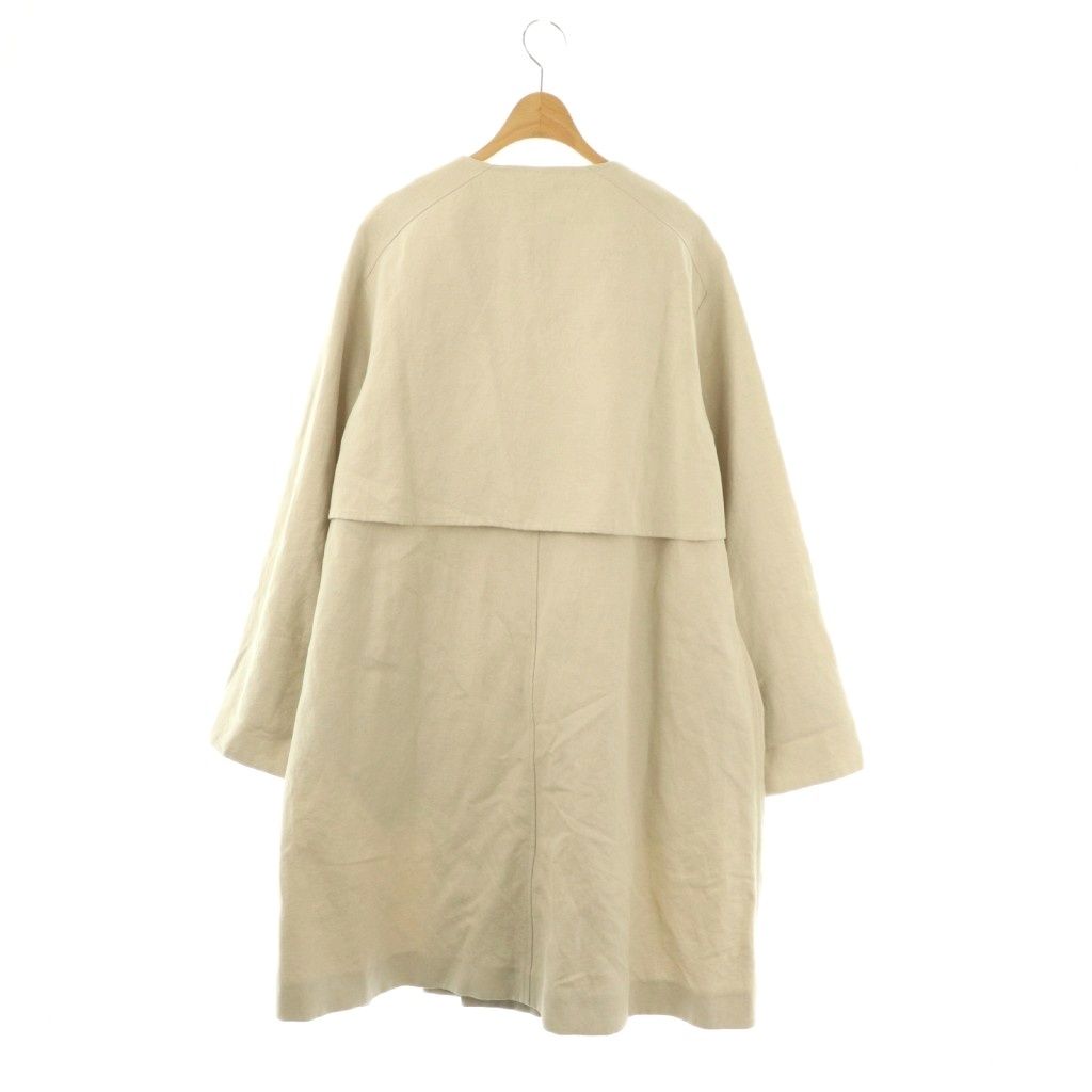ギャルリーヴィ　コットンリネンツイル ノーカラーコート　36　ベージュ ギャルリーヴィ コットンリネンツイル ノーカラーコート 36 ベージュ