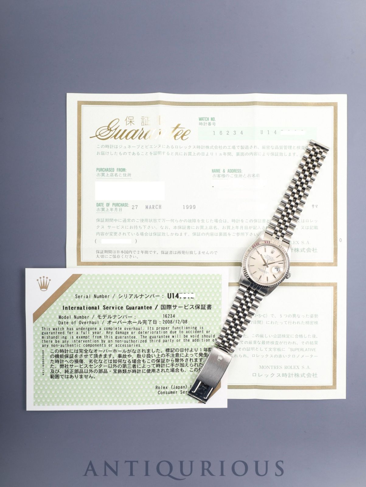 ロレックス デイトジャスト 16234 自動巻き Cal.3135 SS/WG SS