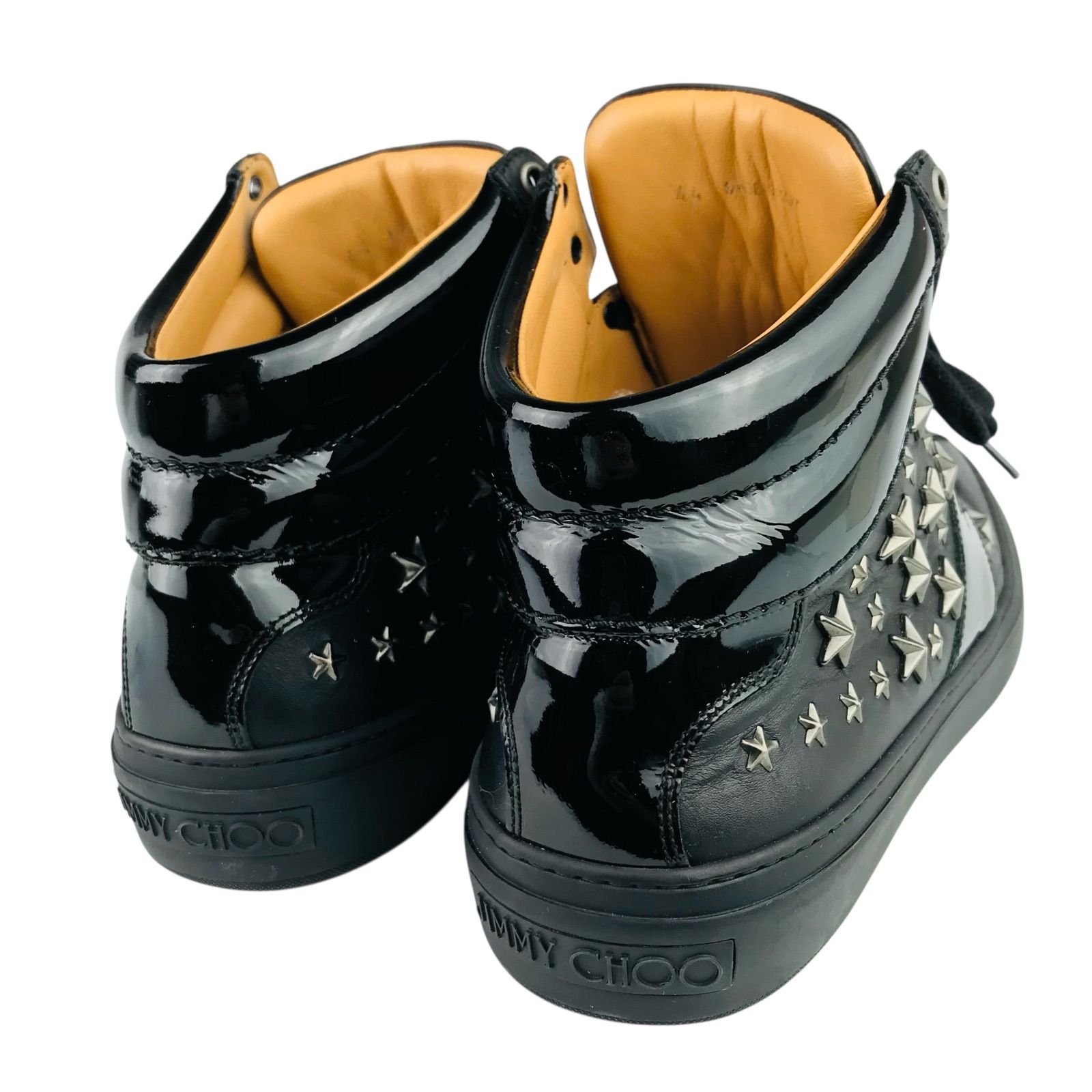 美品☆JIMMY CHOO・ジミーチュウ・メンズ レザー切替し メタルスター