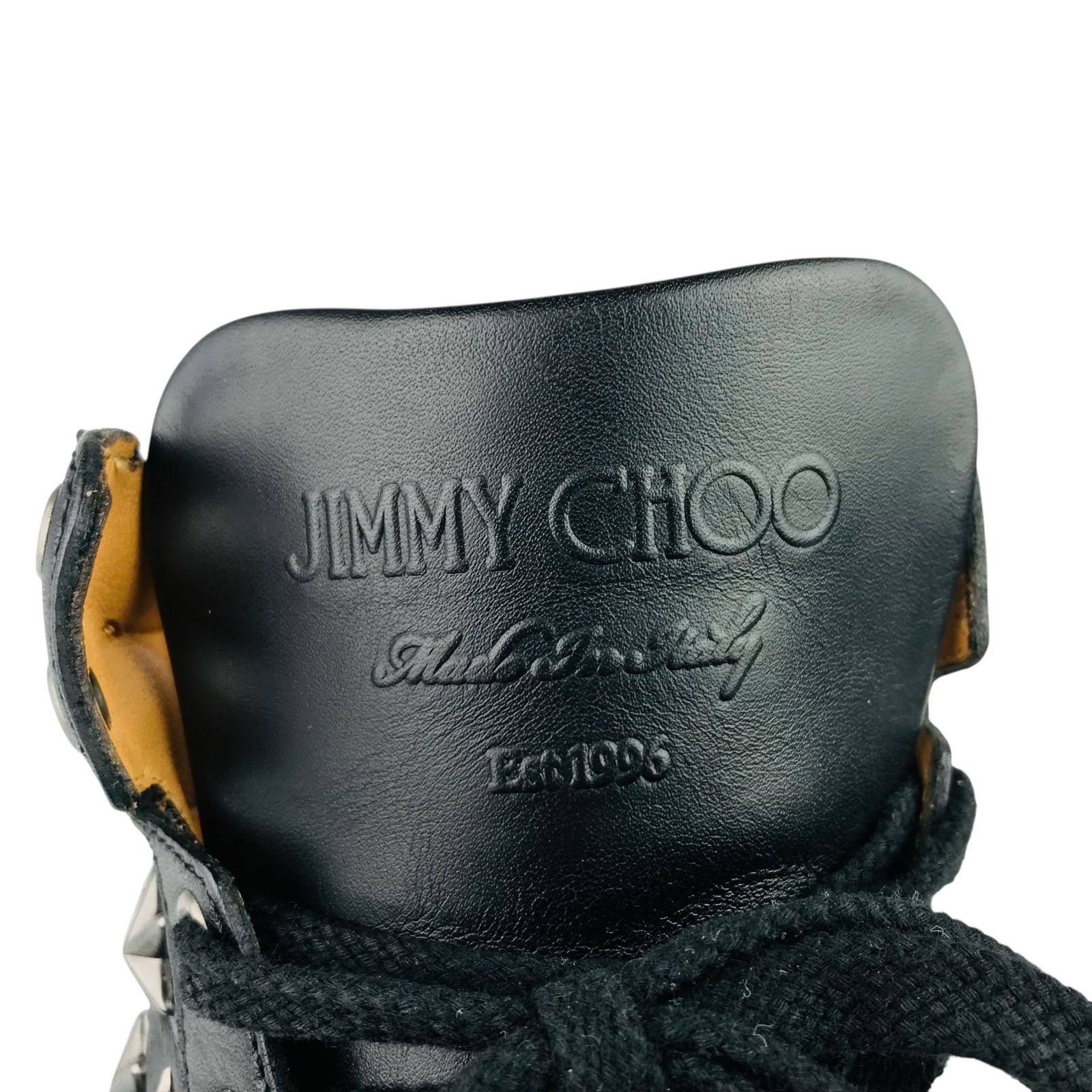 美品☆JIMMY CHOO・ジミーチュウ・メンズ レザー切替し メタルスター