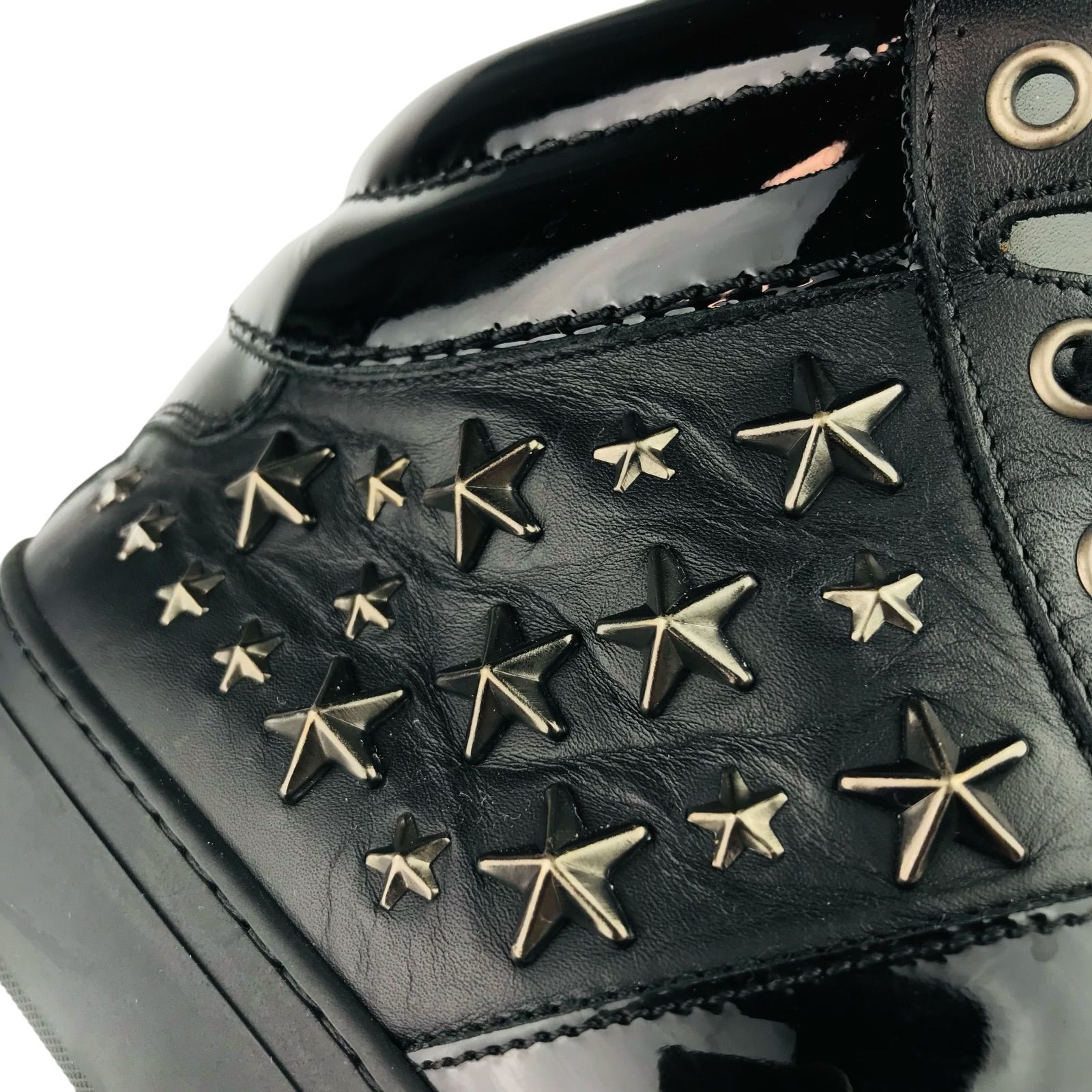 美品☆JIMMY CHOO・ジミーチュウ・メンズ レザー切替し メタルスター