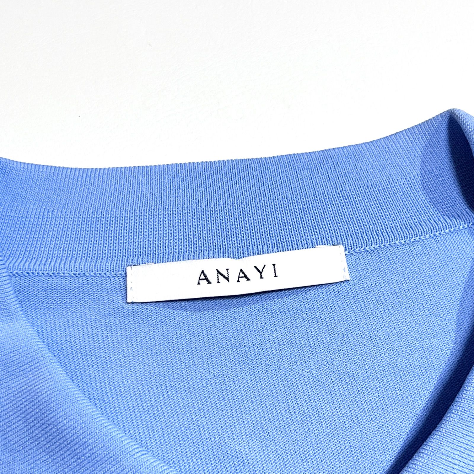 cY15 ANAYI アイビーレースポロ衿ニットプルオーバー 2022SS 総柄 花柄