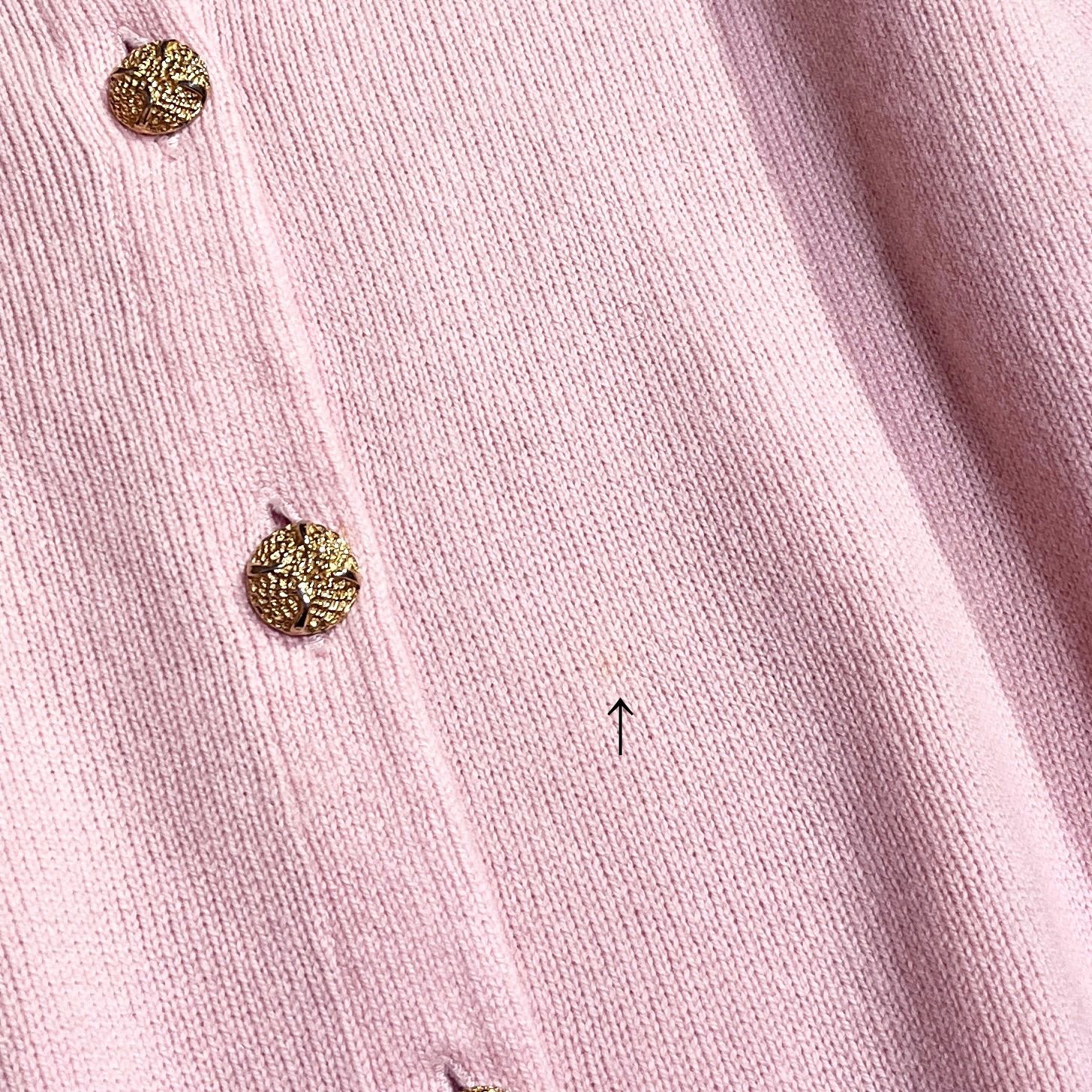 cY06 BALLANTYNE CASHMERE カシミヤ100% 金ボタン クルーネック