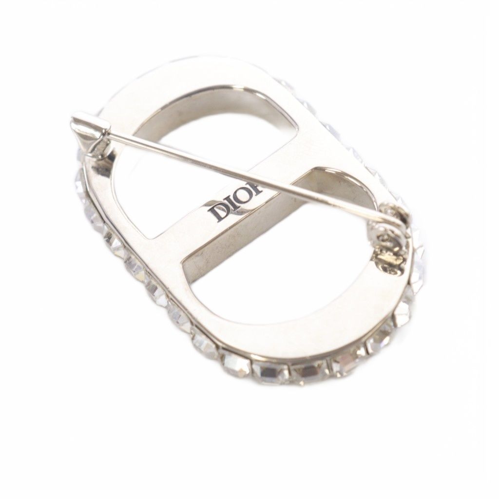 クリスチャンディオール Christian Dior ロゴ クリスタル ブローチ