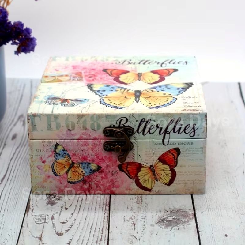 専用♥☆蝶々 Butterfly vintage ジュエリーケース 小物入れ ジュエリーボックス アクセサリーケース 蝶柄 ヴィンテージ風