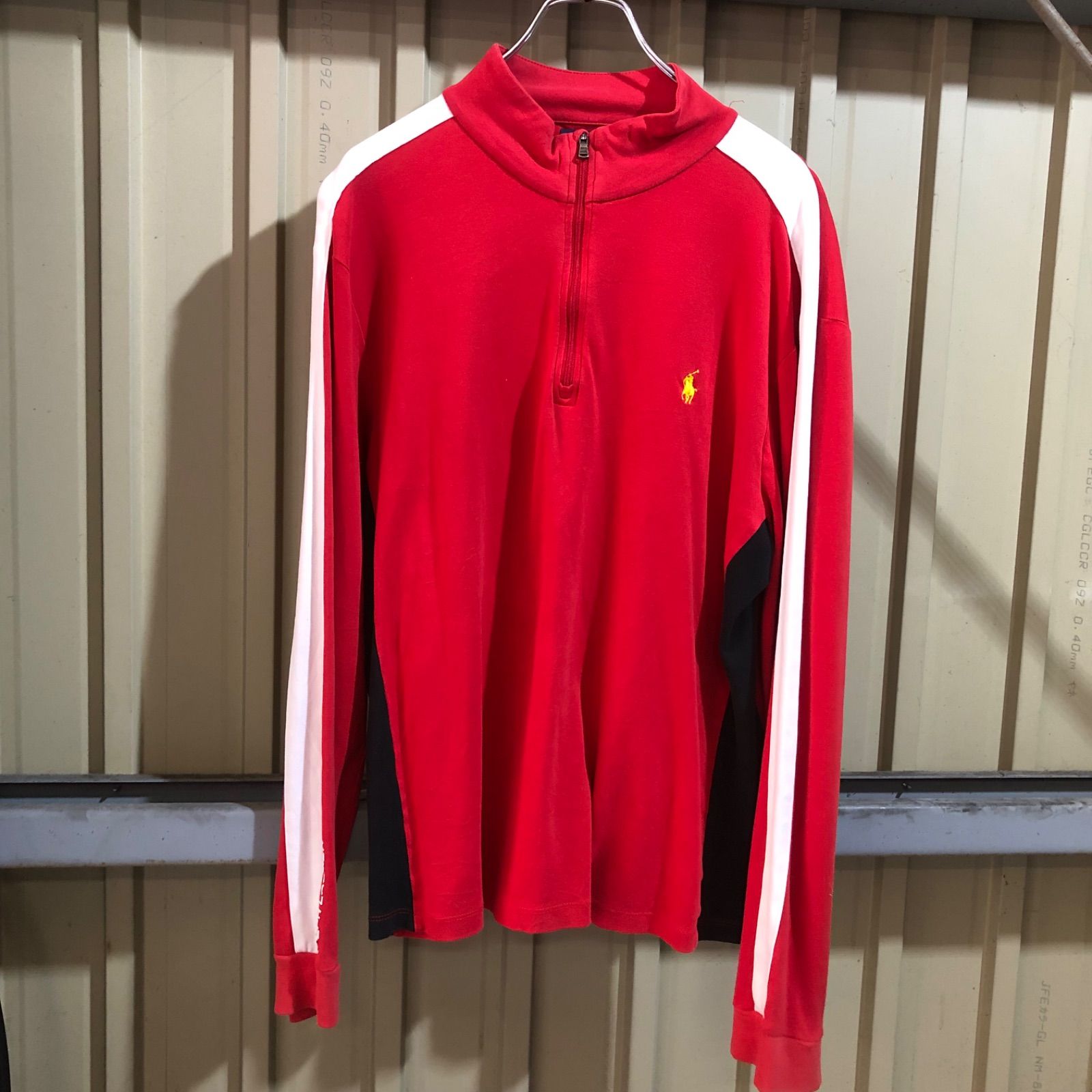 1499 POLO RALPH LAUREN ハーフジップ トレーナー レッド L ポロラルフ
