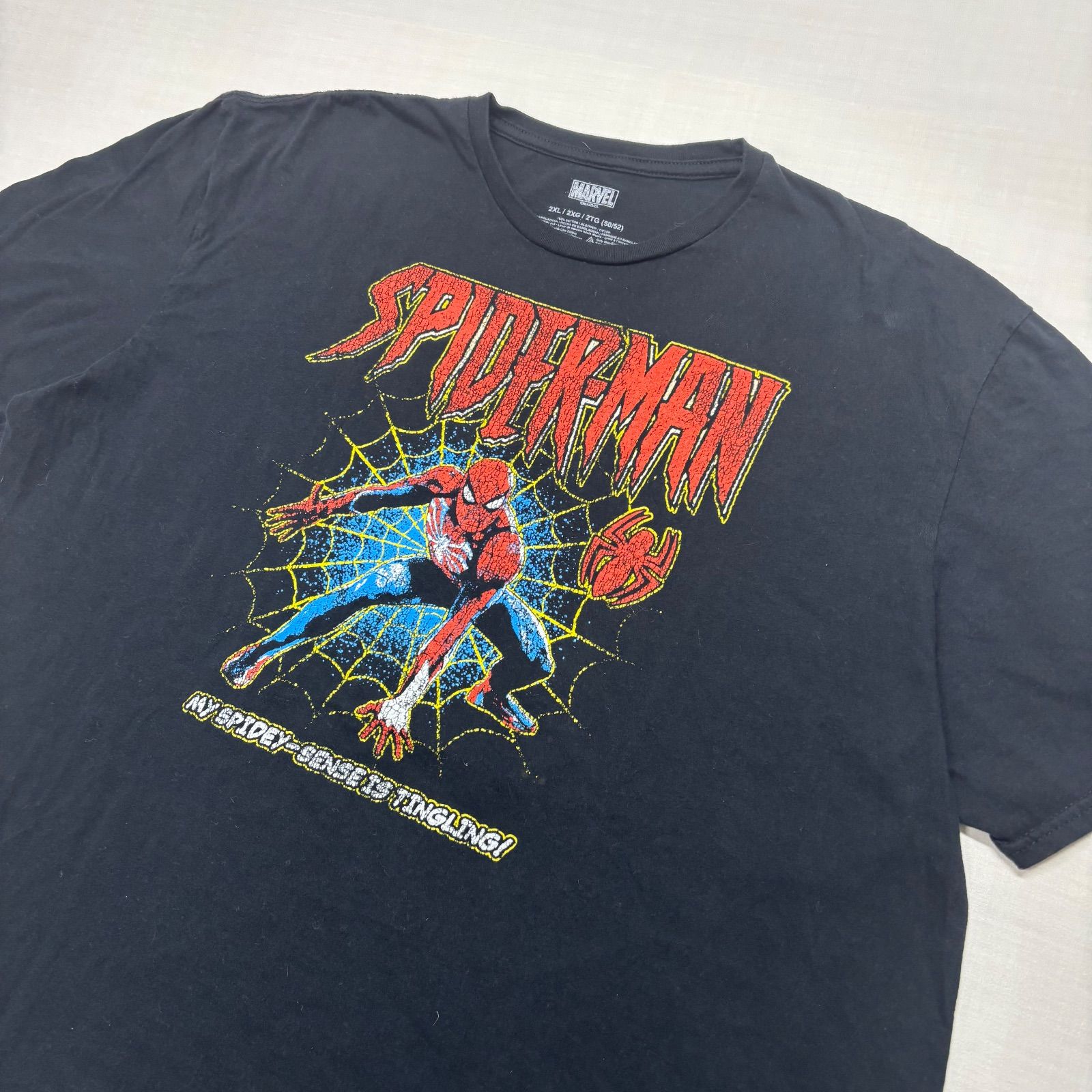 XXL VINTAGE スパイダーマン Tシャツ 2XL 黒 ドット絵 レトロゲーム風 
