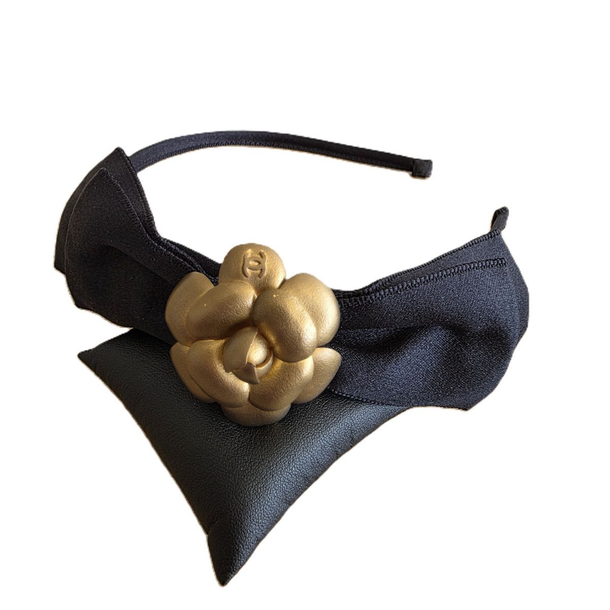 CHANEL シャネル カメリア ブラック×ゴールド リボン ココマーク