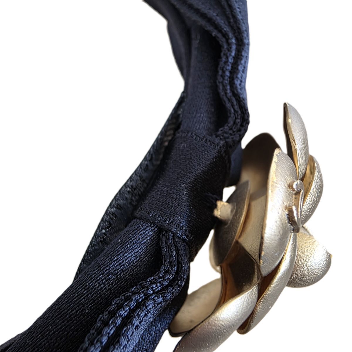 CHANEL シャネル カメリア ブラック×ゴールド リボン ココマーク