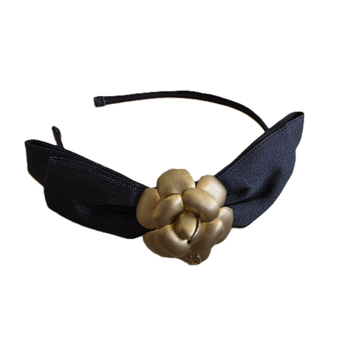 CHANEL シャネル カメリア ブラック×ゴールド リボン ココマーク