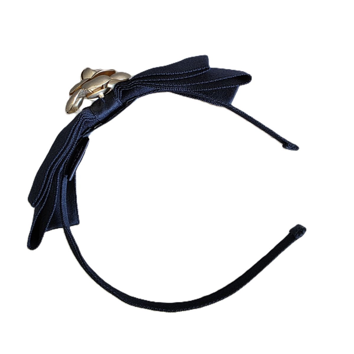 CHANEL シャネル カメリア ブラック×ゴールド リボン ココマーク