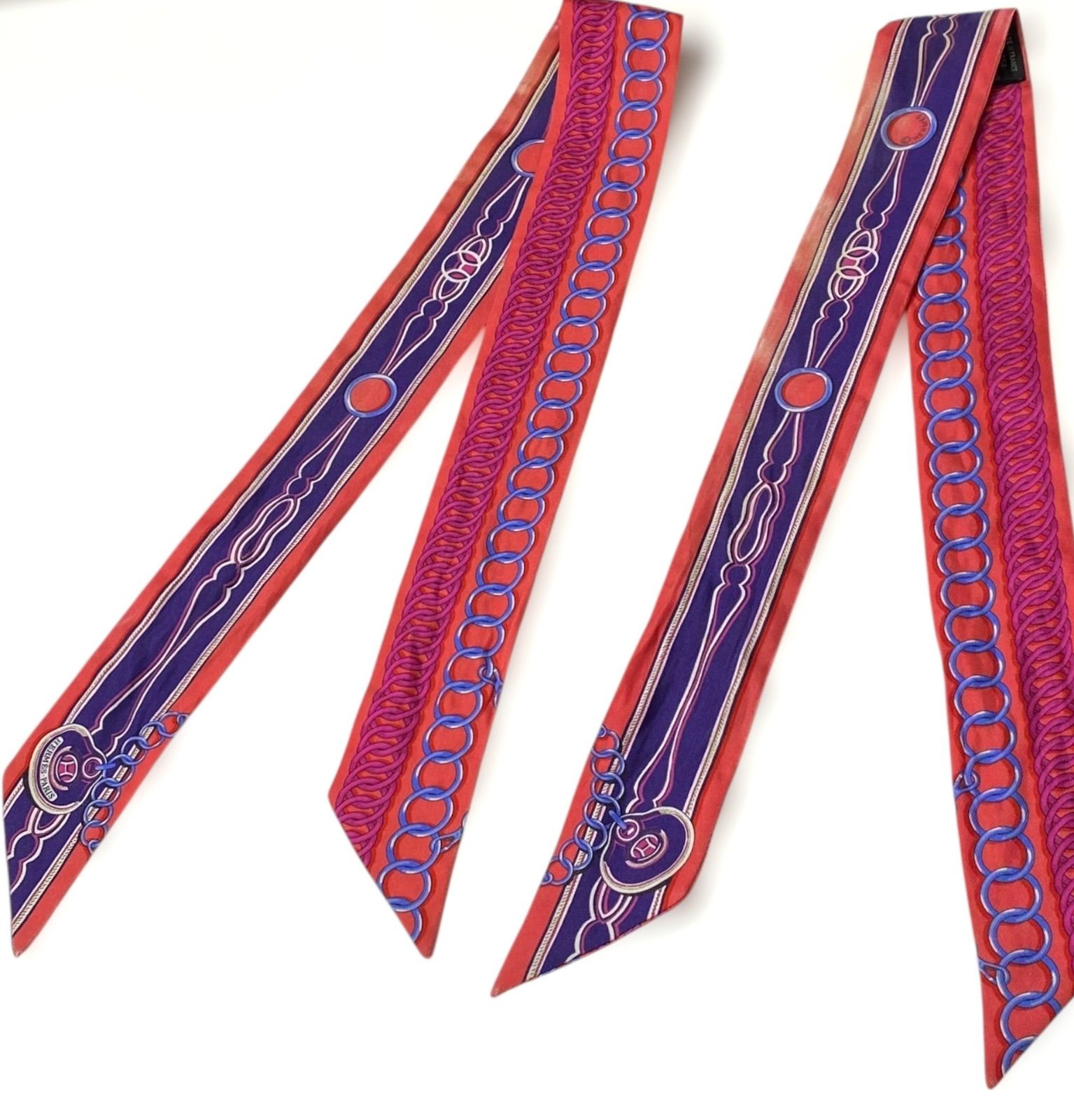 HERMES ツイリー 2本セット MAILLONS シルク100％ エルメス スカーフ