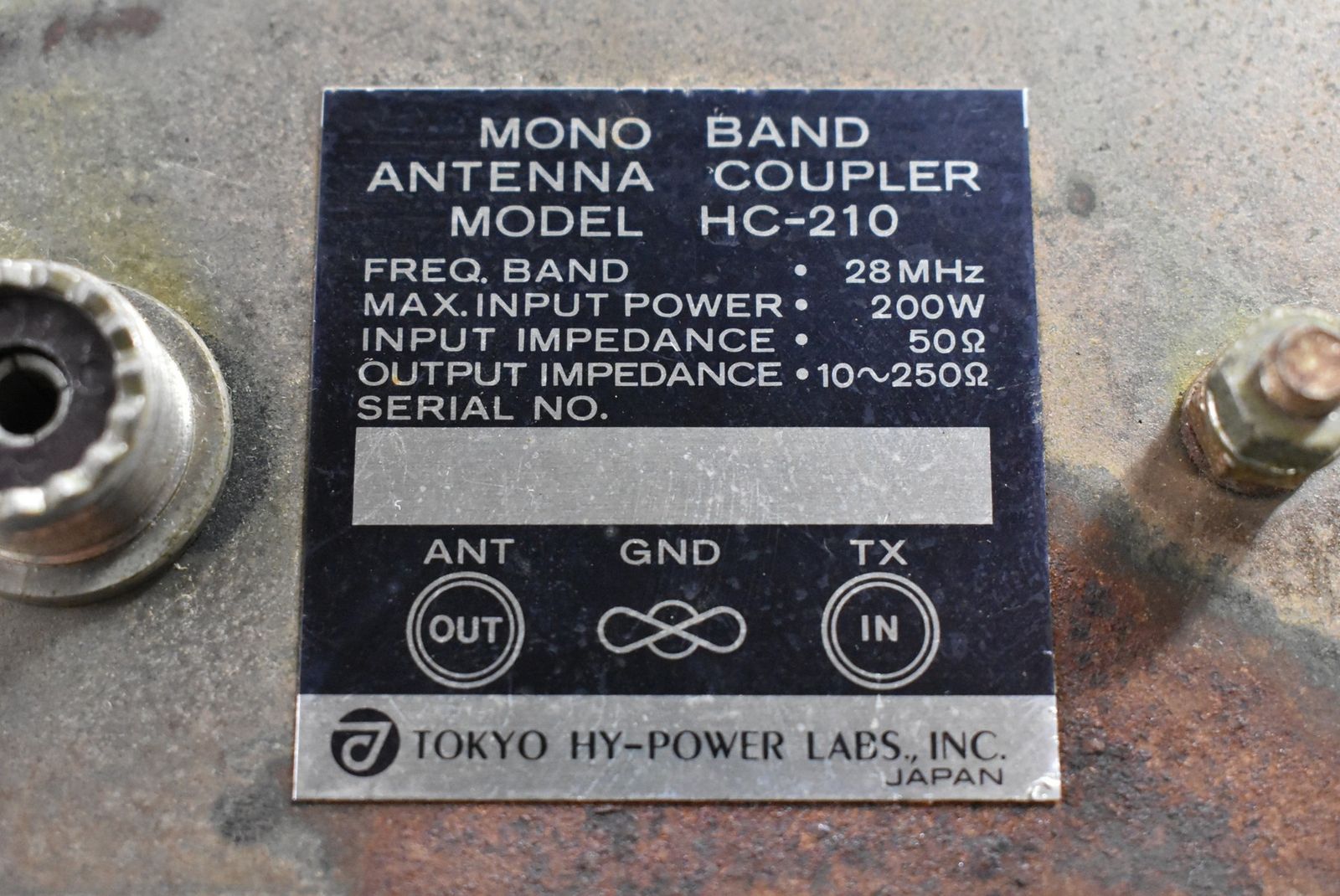 現状品 東京ハイパワー HC-210 アンテナカップラー チューナー